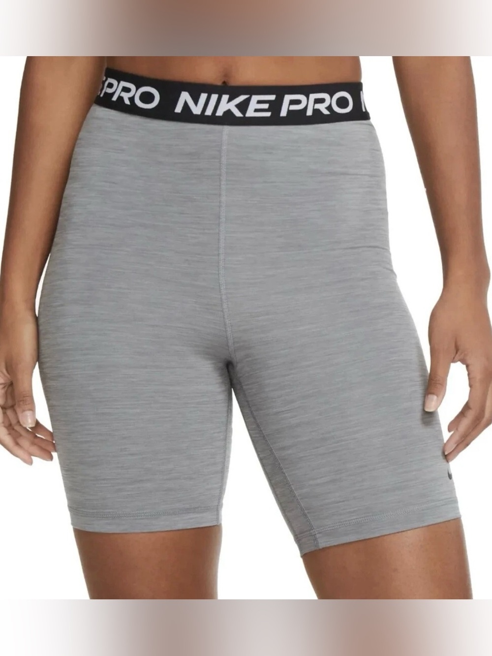 Nike Pro Women's Size XS 7" High Rise Shorts Smoke Grey Tight Fit